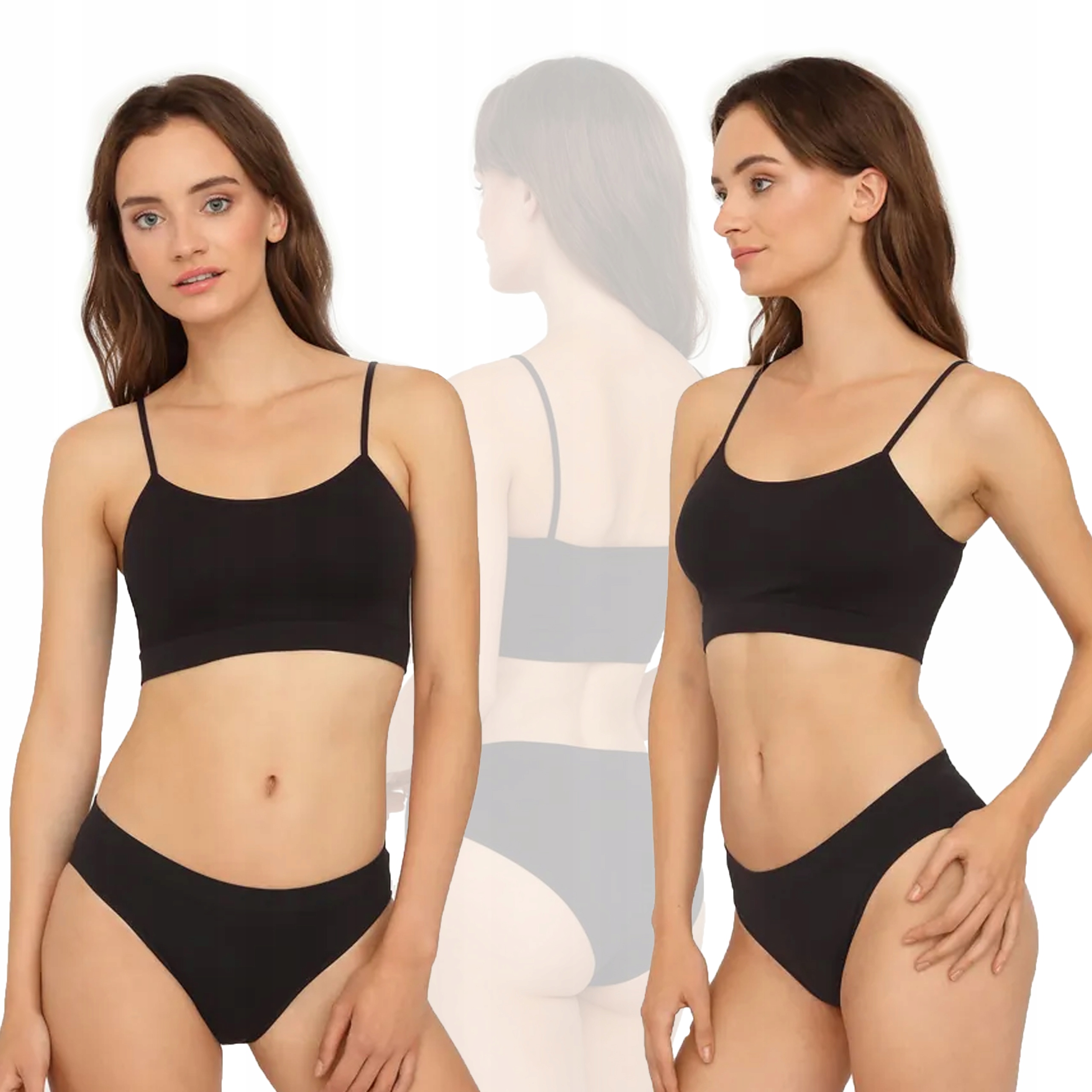 

Cienkie ramiączka Gatta bezszwowy Top, czarny, S