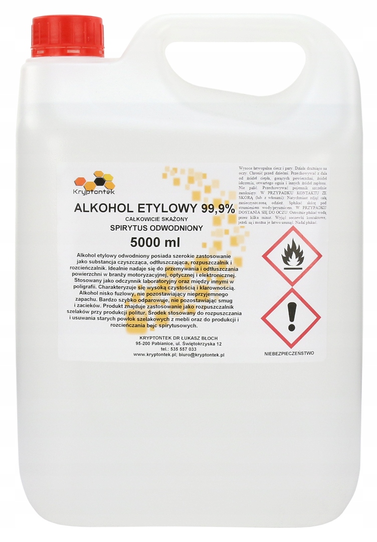 

Baza Do Perfum -5L Hq Etanol 99,9% Bardzo Czysty