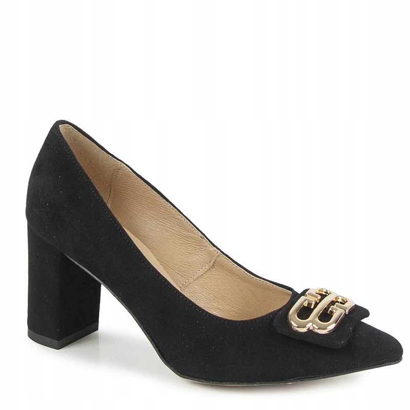 Laroni 3305-2 Černé Kožené Lodičky S Ozdobou 41 Flisella