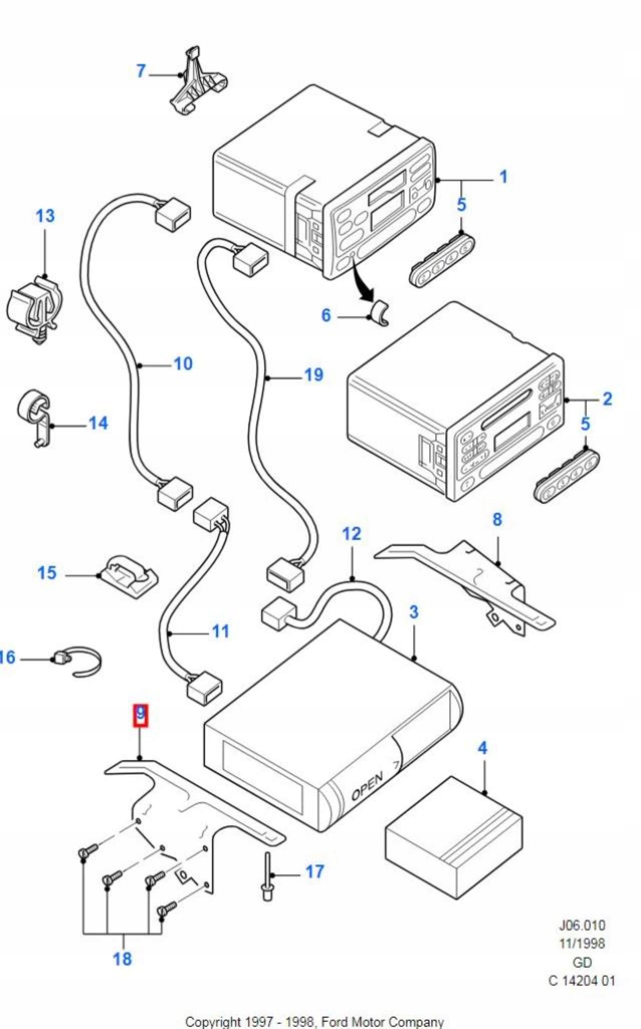 bracket holder RADIA FORD MONDEO 96-00 / 1037535