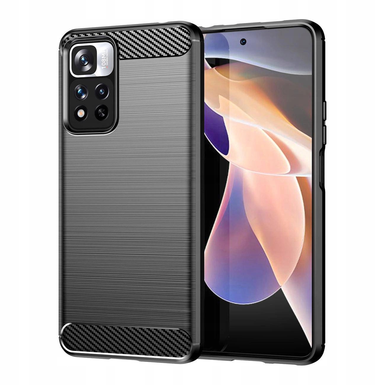Carbon Case elastyczne etui pokrowiec do Xiaomi Poco X4 Nfc 5G czarny