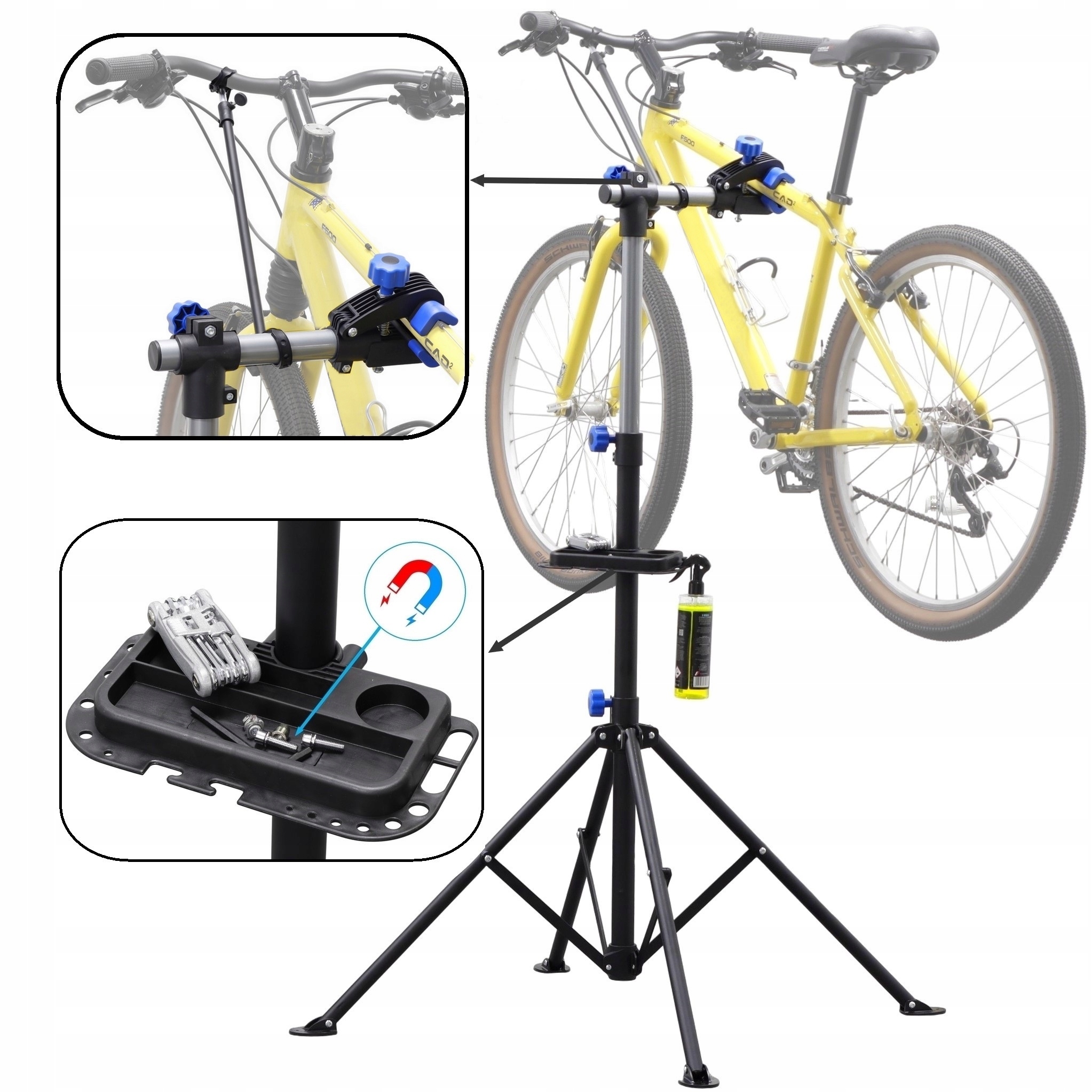 Stojak Rowerowy Serwisowy Wieszak Uchwyt Z Półką