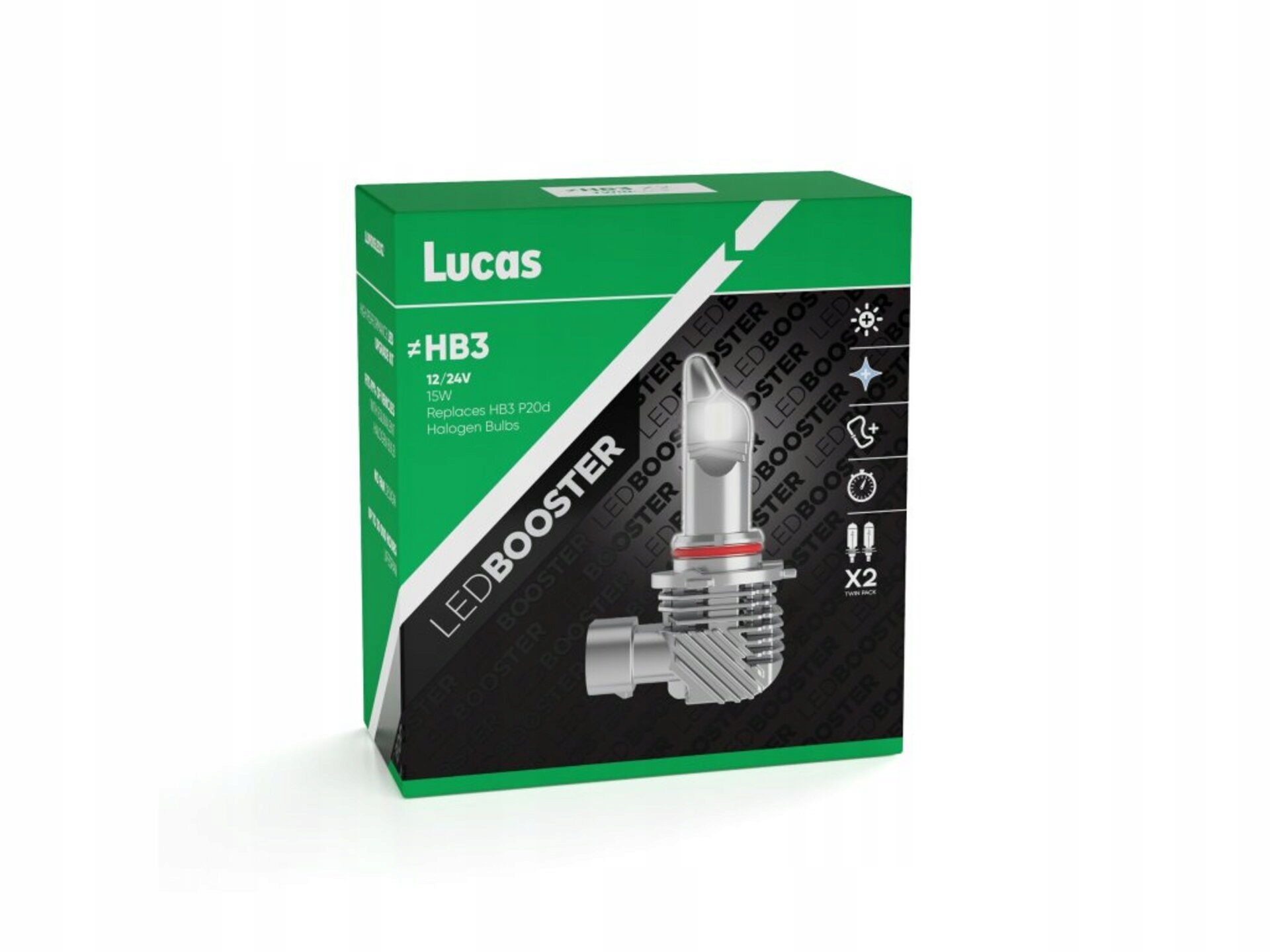 Lucas 12V HB3 Led žiarovka P20d, súprava 2 ks 6500K
