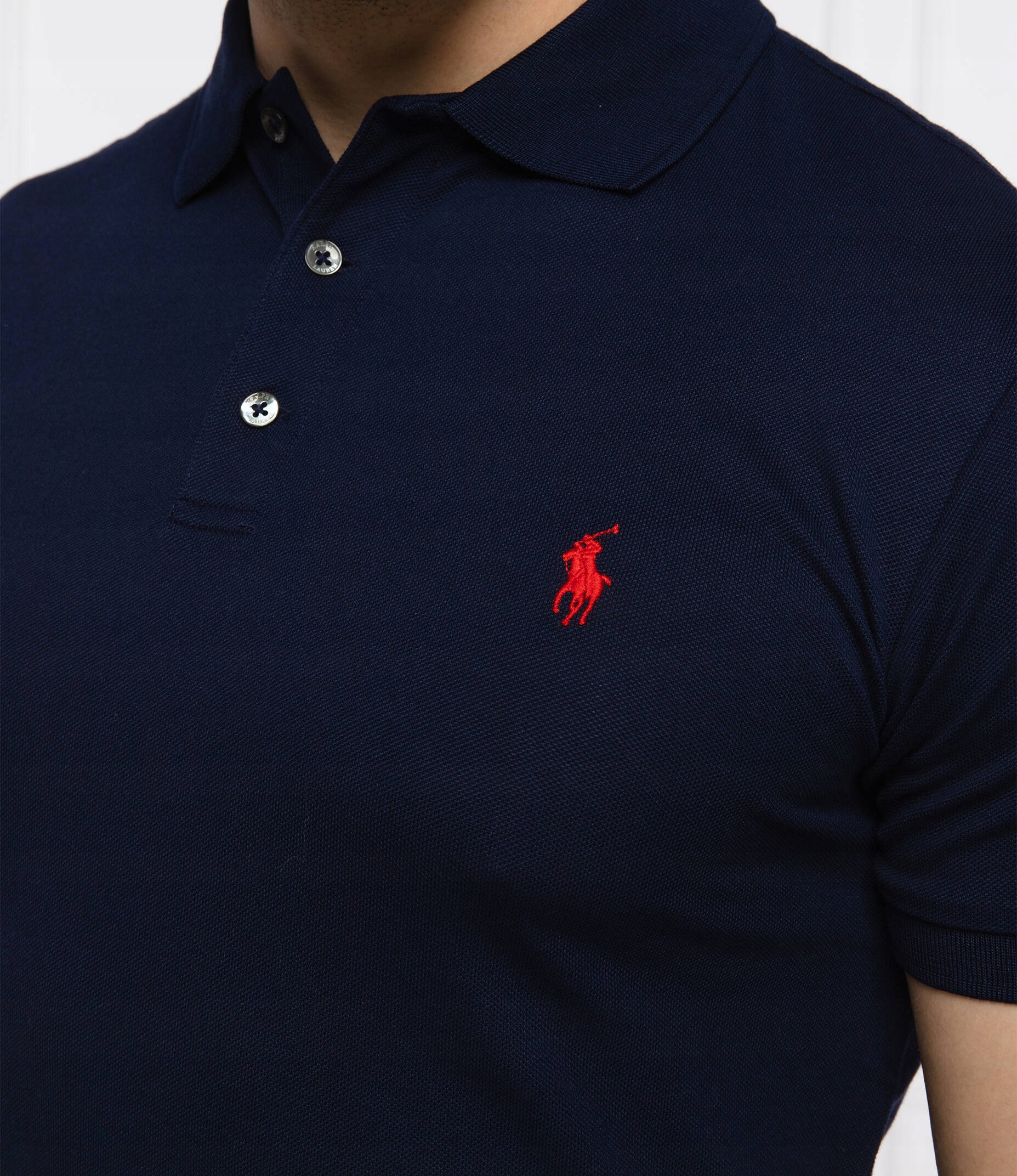 RALPH LAUREN męska koszulka polo granat SLIM r.M Rozmiar M (48)