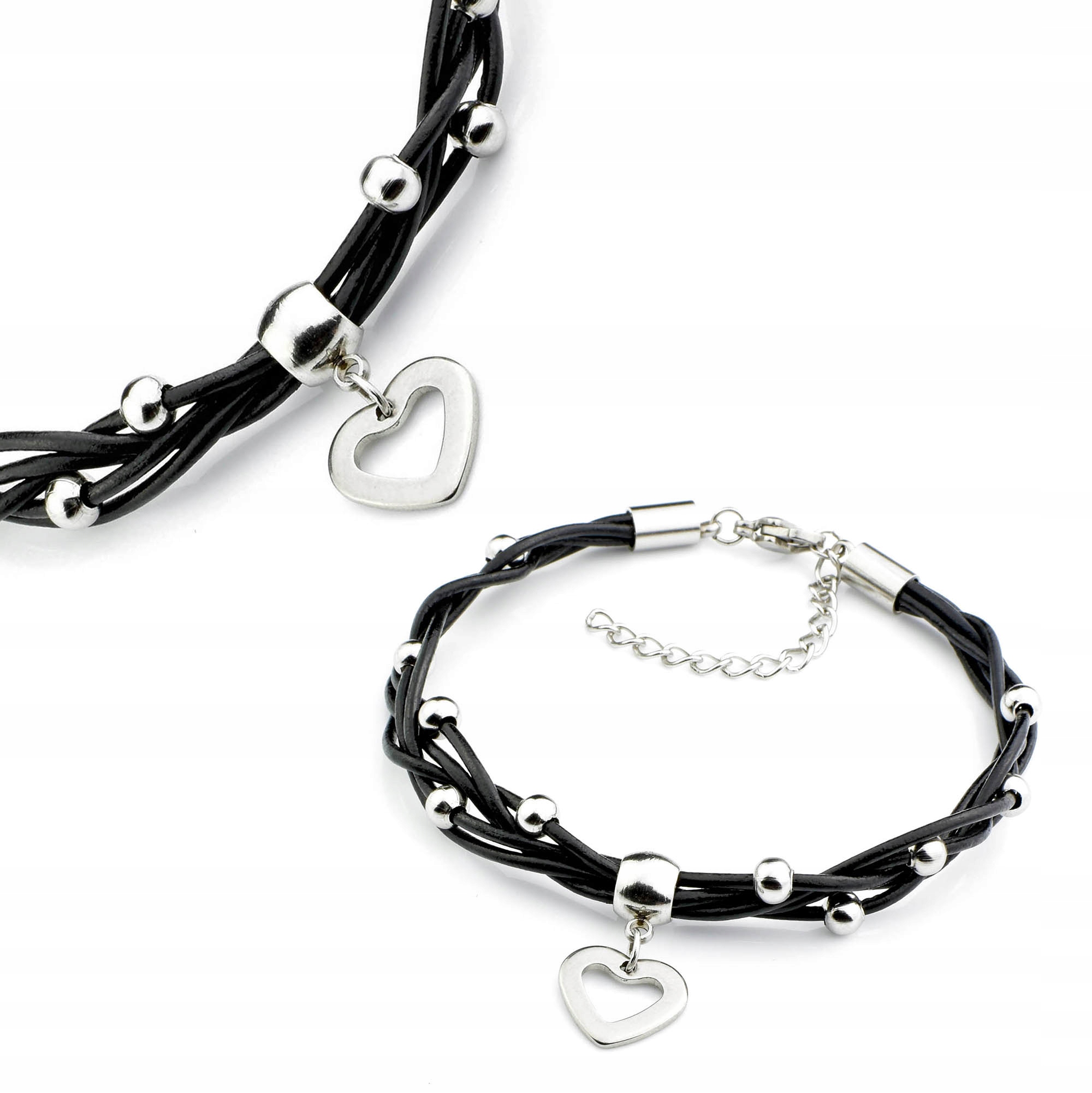 

Bransoletka Skórzana Stal Chirurgiczna Serce