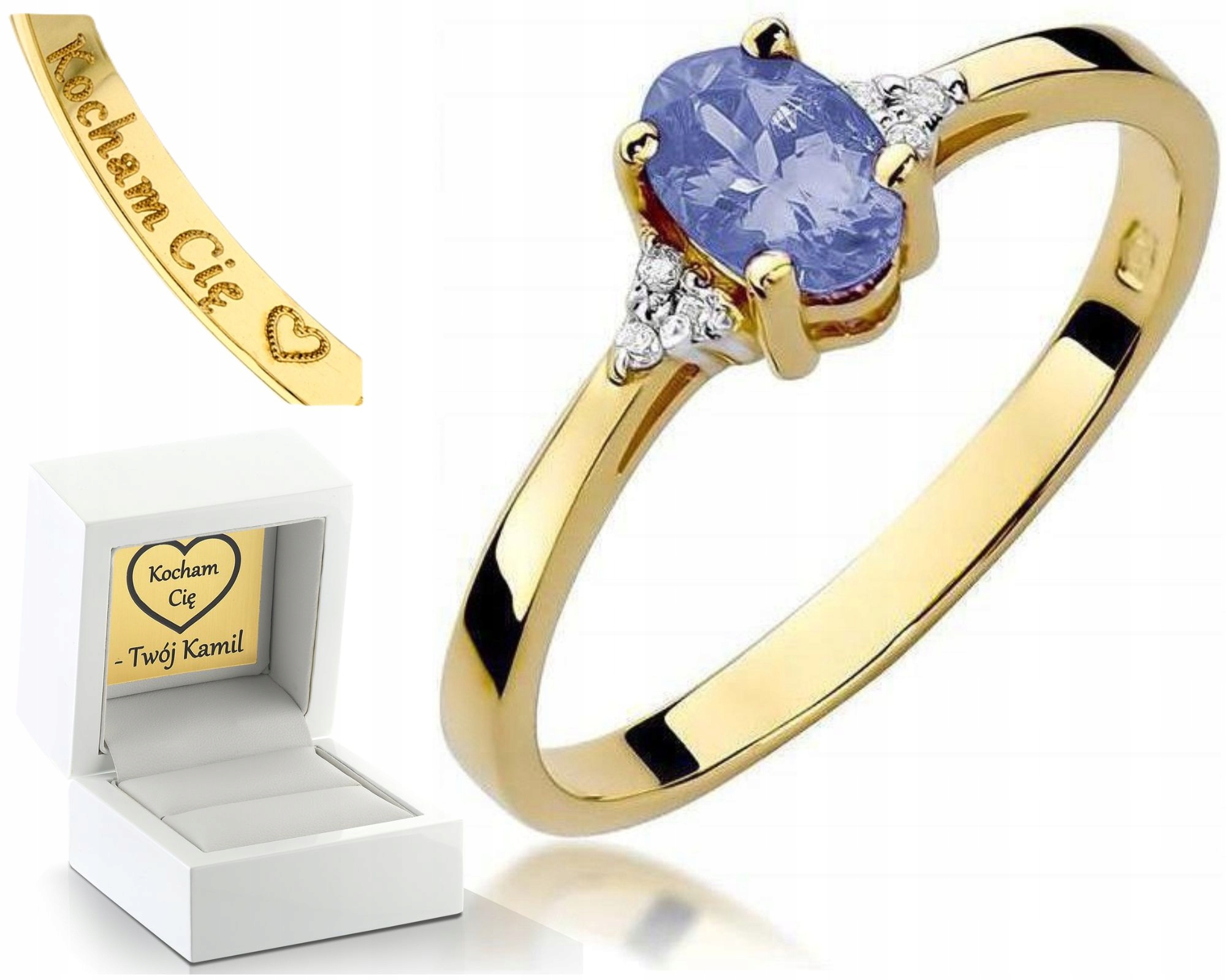 Prstýnek Tanzanit Brilianty 585 Gravírování Bonus