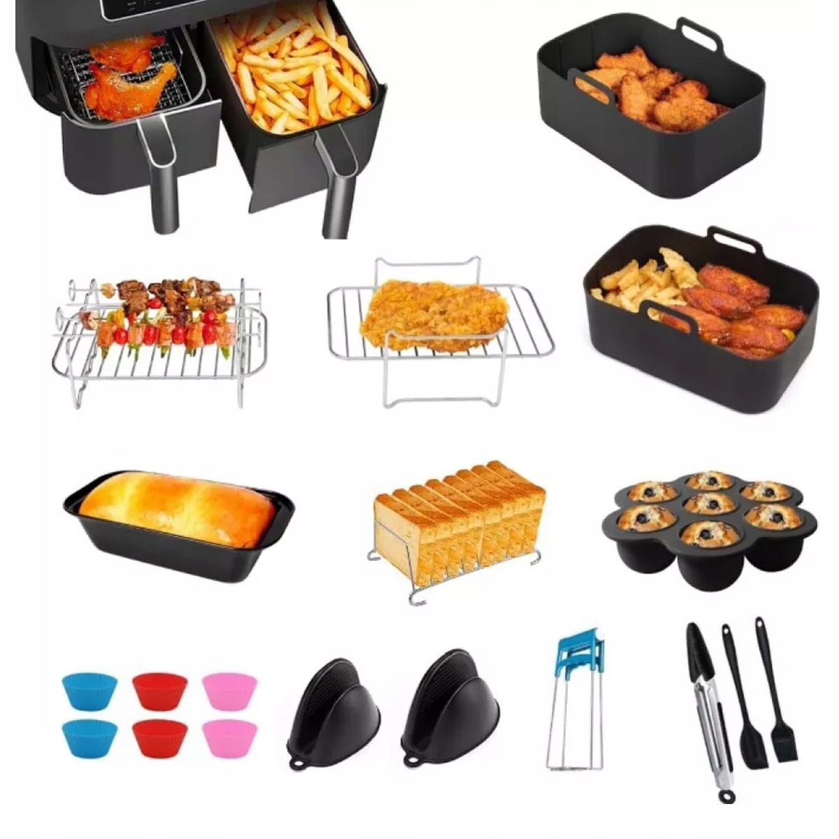 Zestaw Akcesoria Do Frytownicy Ninja Foodi AF500EU Dual 19 Sztuki
