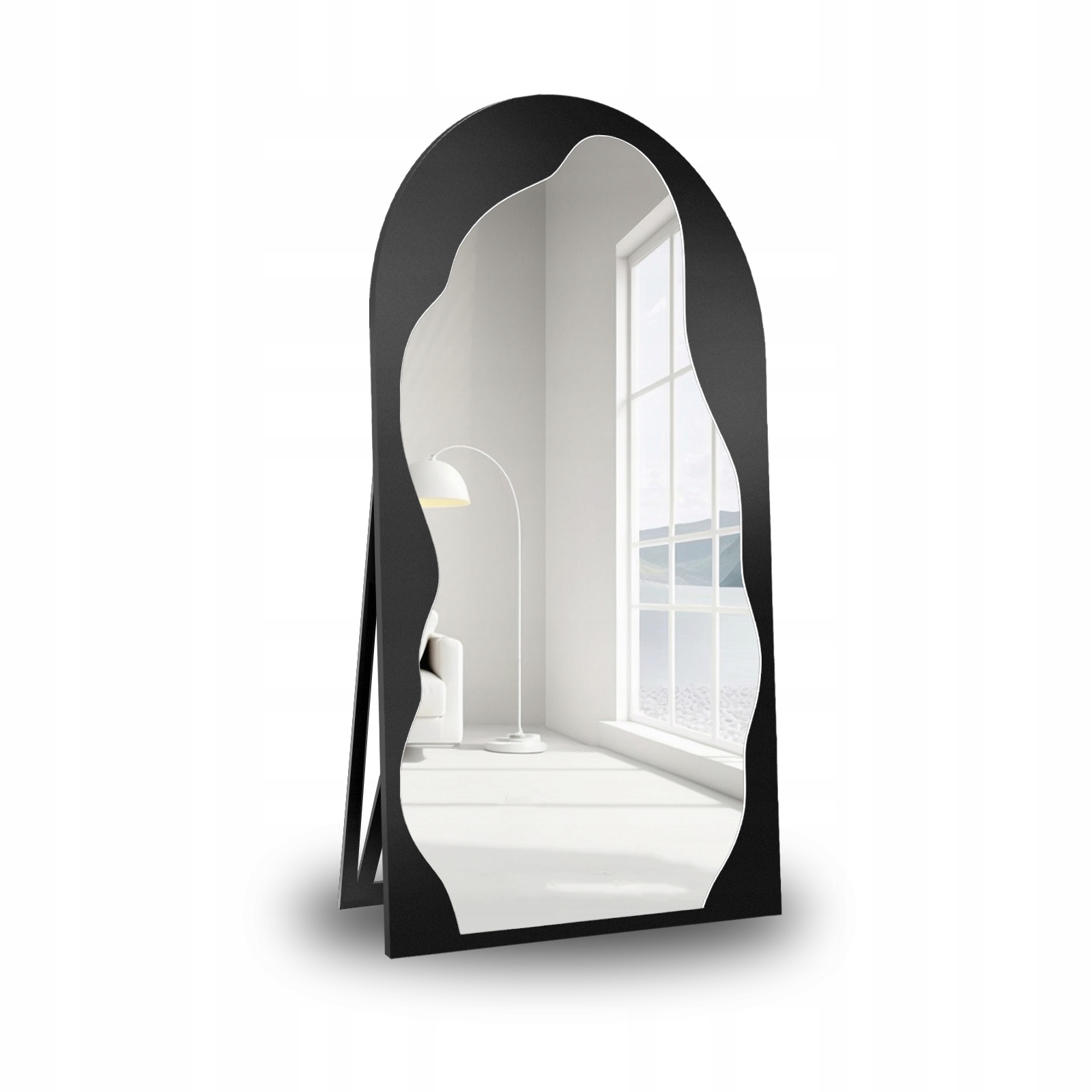 Organické stojací Zrcadlo Auro II v černém Mdf rámu 60x170