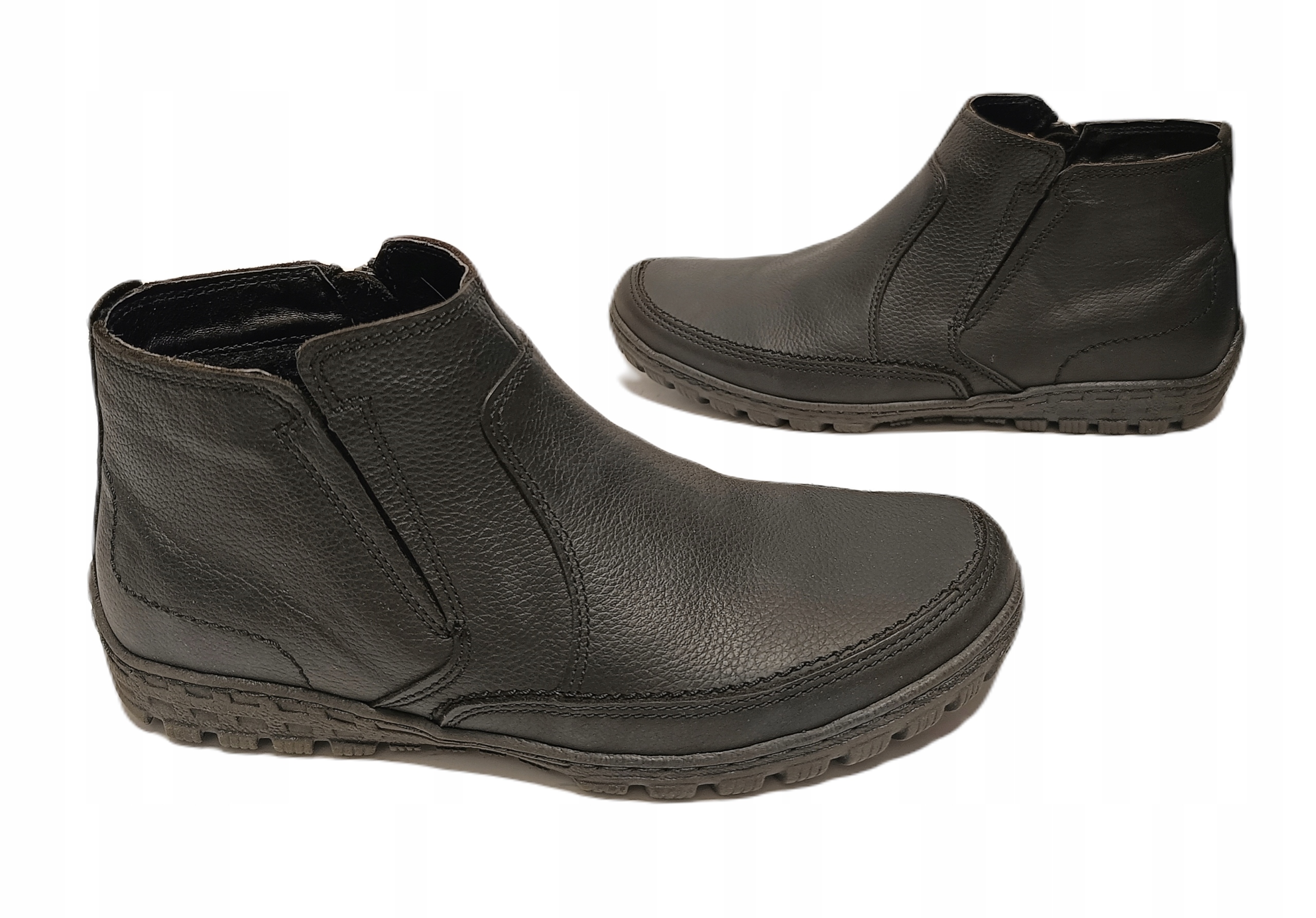 pohodlné Kotníkové Boty z kůže Kacper 3-0027 černé r41