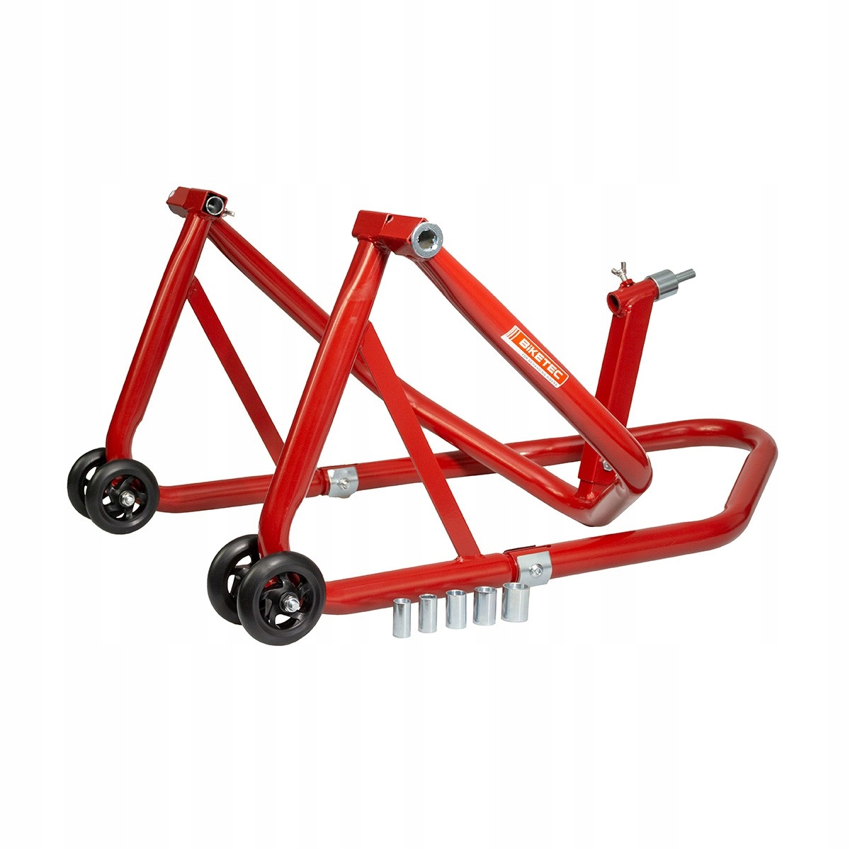 BIKETEC PRO PODNOŚNIK MOTOCYKLOWY POD GŁÓWKĘ RAMY+ADAPTERY TYP-L POD WAHACZ