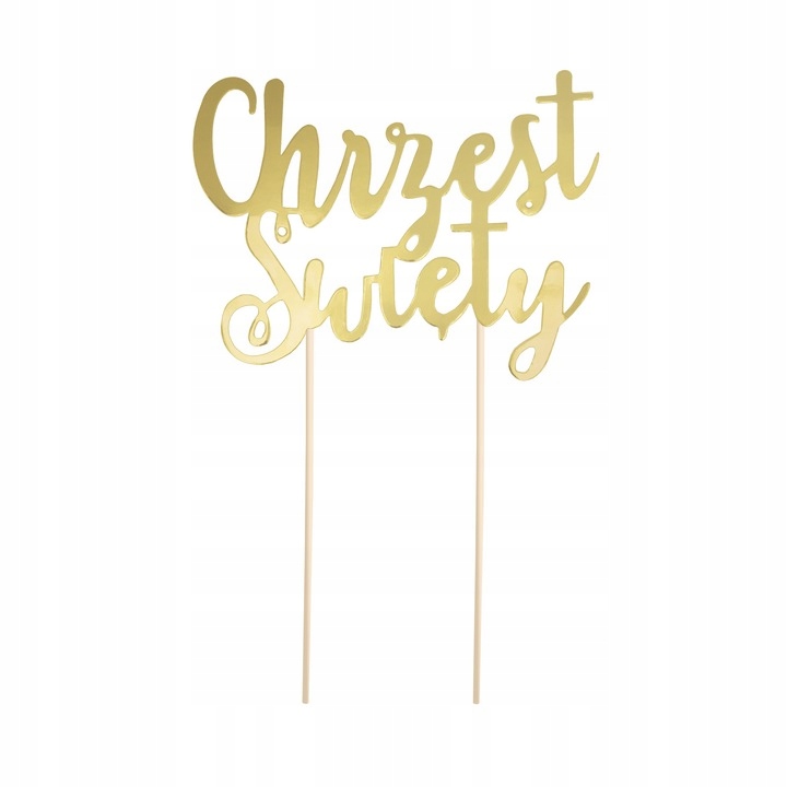 Topper na tort Chrzest Święty złoty wys 22 cm