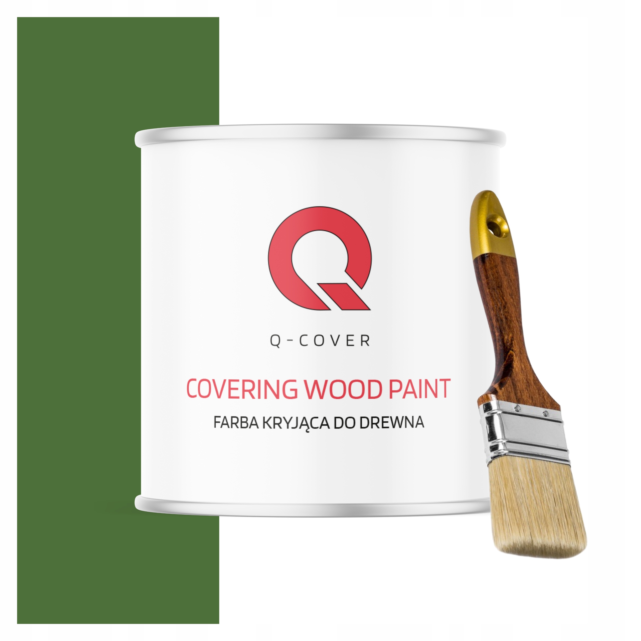 Kryjąca Farba Do Drewna Renowacji 2.5L Mat Kolor Zielony Trawiasty Pędzel