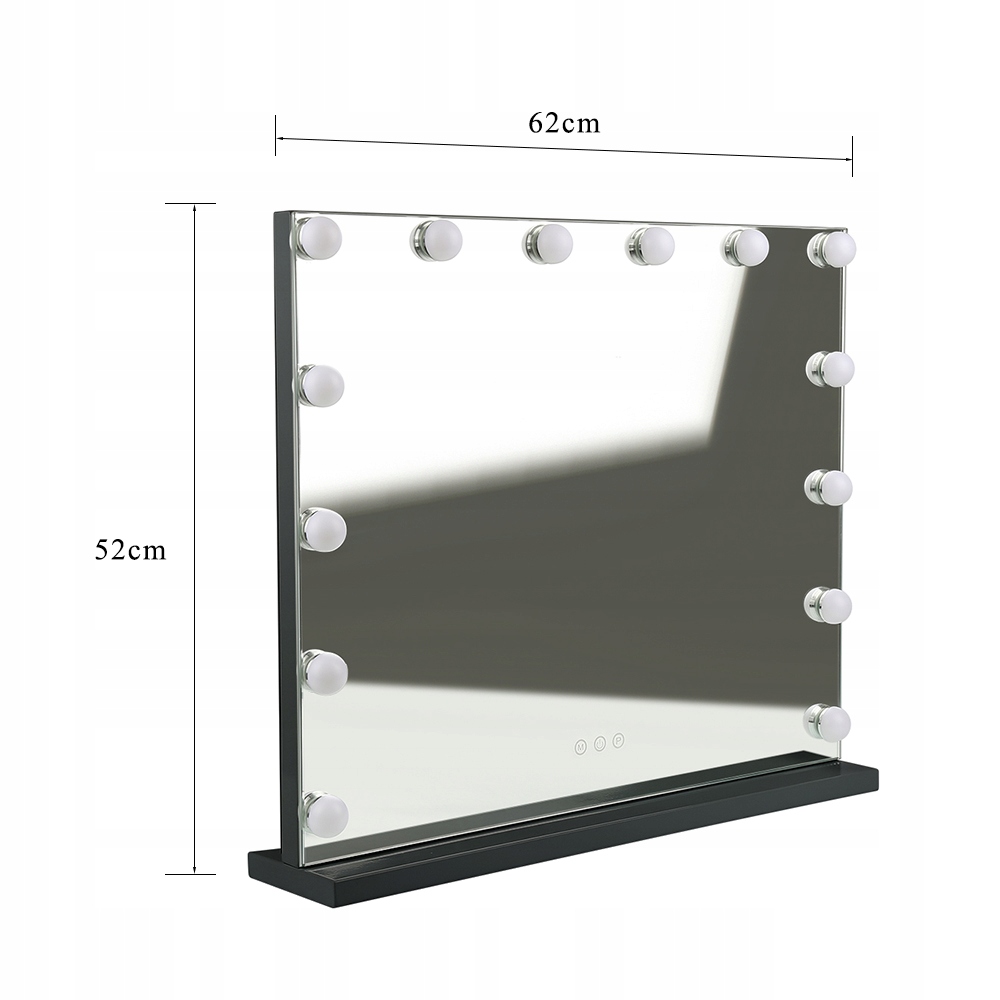 LUSTRO DO TOALETKI LED MAKEUP MIRROR HOLLYWOOD LUMINOUS 3 KOLORY 52X62CM Rodzaj stojące