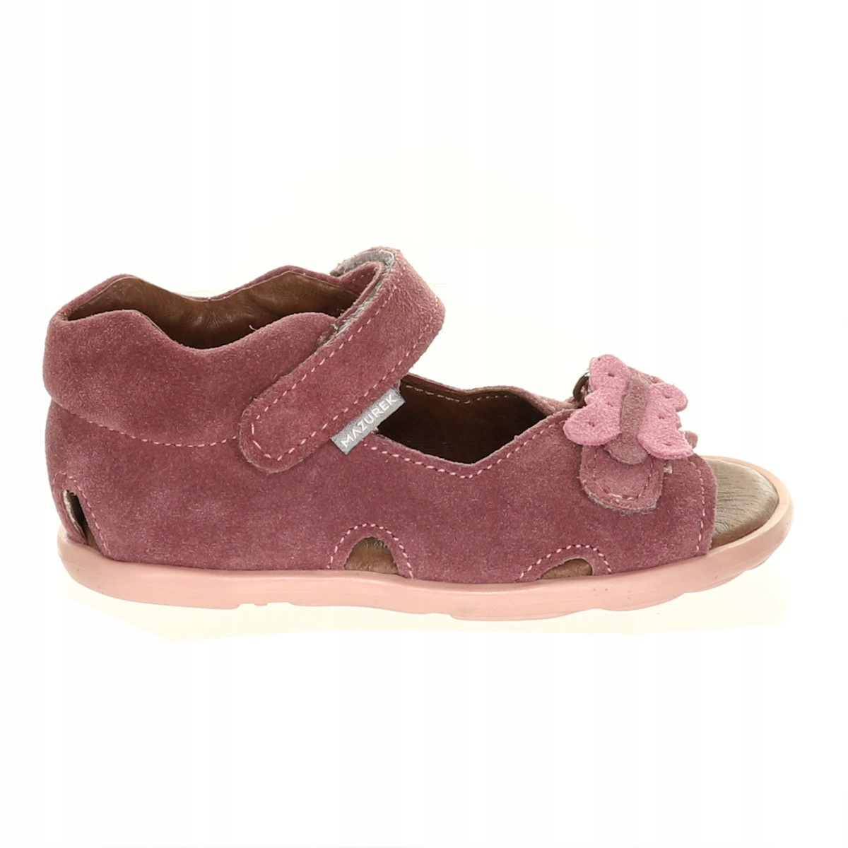 Mazurek sandały ze skóry naturalnej Barefoot Butterflay Dusty Rose1363 r.36