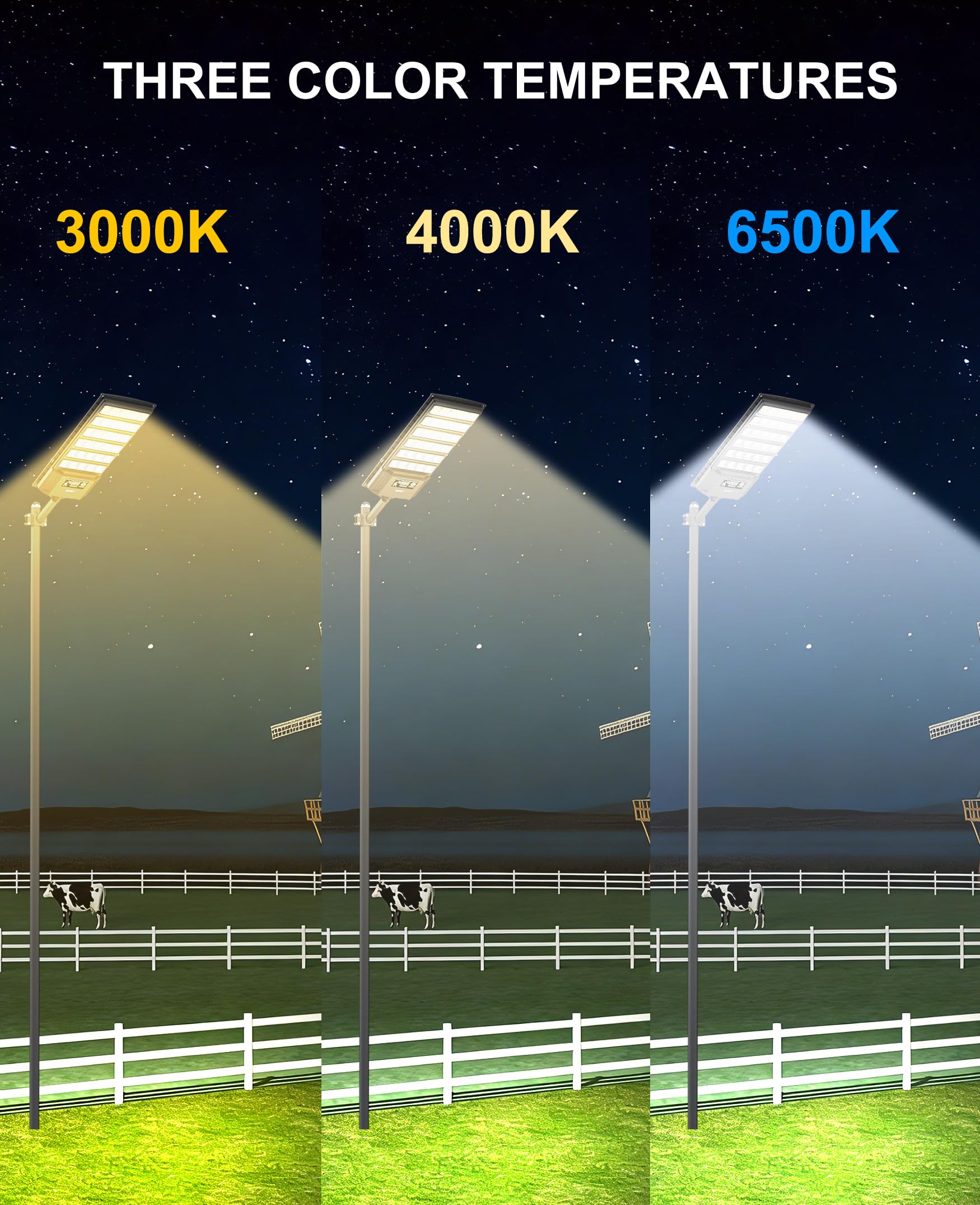 JAYNLT Lampa Solarna Zewnętrzna z Czujnikiem Ruchu IP67 6500K 2 Sztuki — miniatura 5