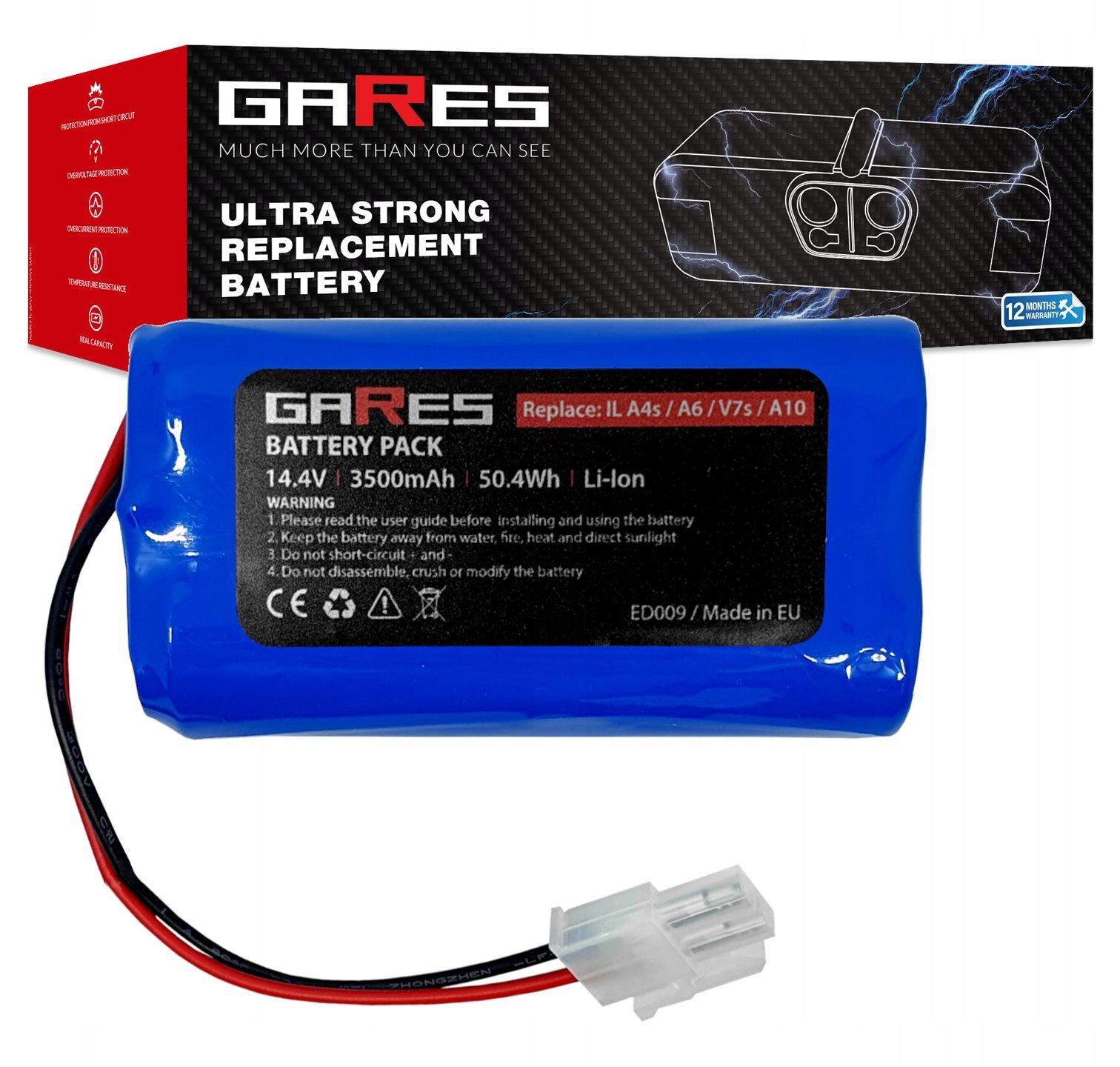 Baterie Akumulátor pro Ilife A4s A6 V7s A8 A9s V7 V7s Pro 14,4V 3,5Ah