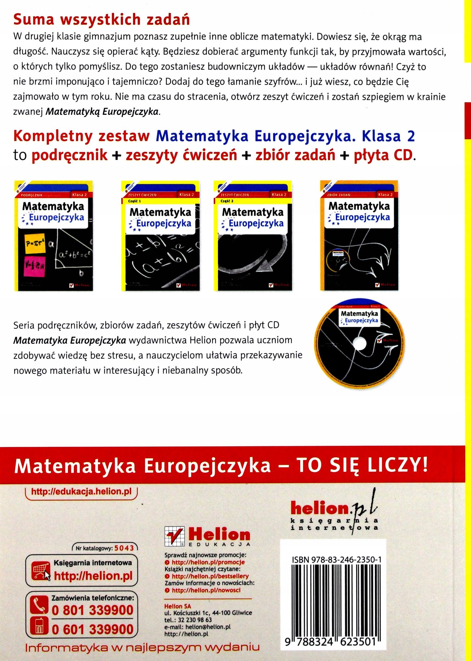 MATEMATYKA EUROPEJCZYKA GIM 2/1 ĆW [KSIĄŻKA] Stan opakowania oryginalne
