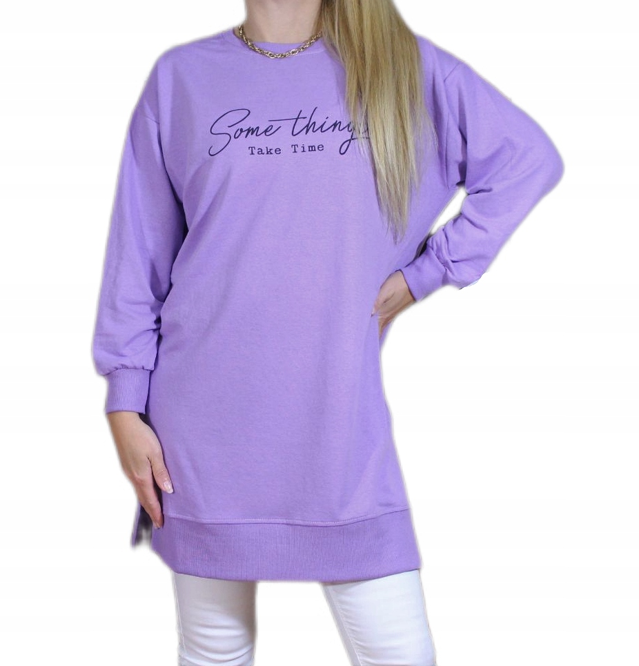 

Bluza Tunika Nadruk Oversize Moda Damska Luźna
