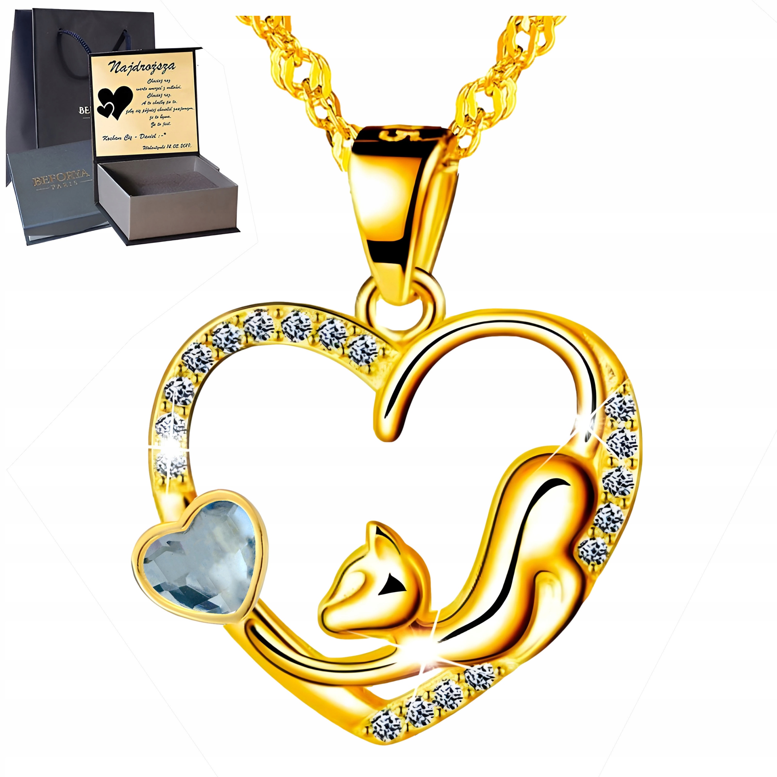 Zlatý náhrdelník Stříbro 925 Dámský Řetízek s přívěskem pro ženu Gravírování