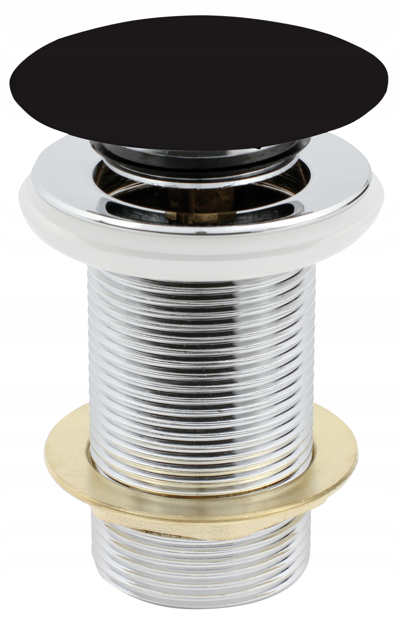 Korek bez przelewu klik-klak okrągły Hydroland czarny