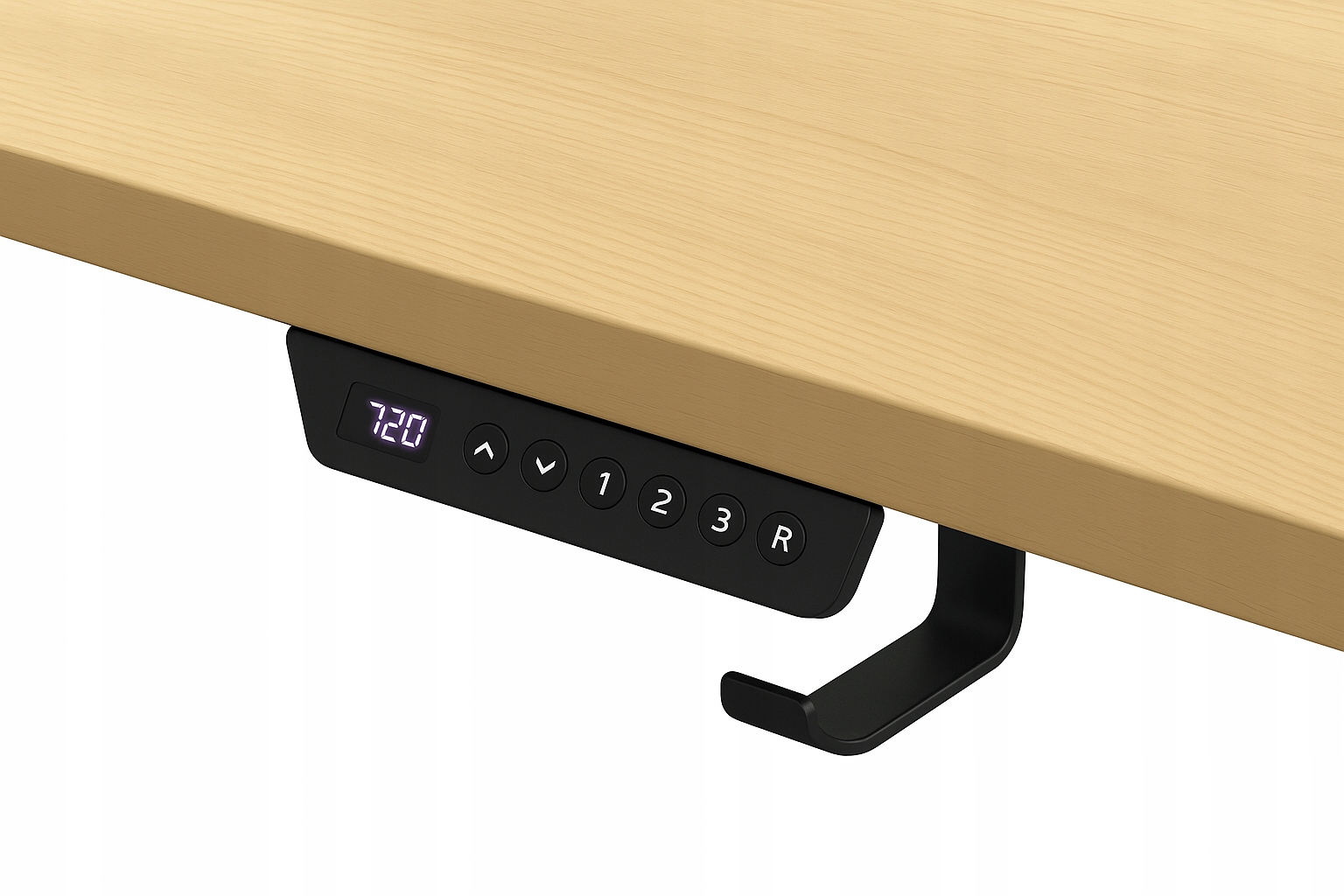 Biurko regulowane 140cm Elektryczne regulacja wysokości 72-118cm olcha LED