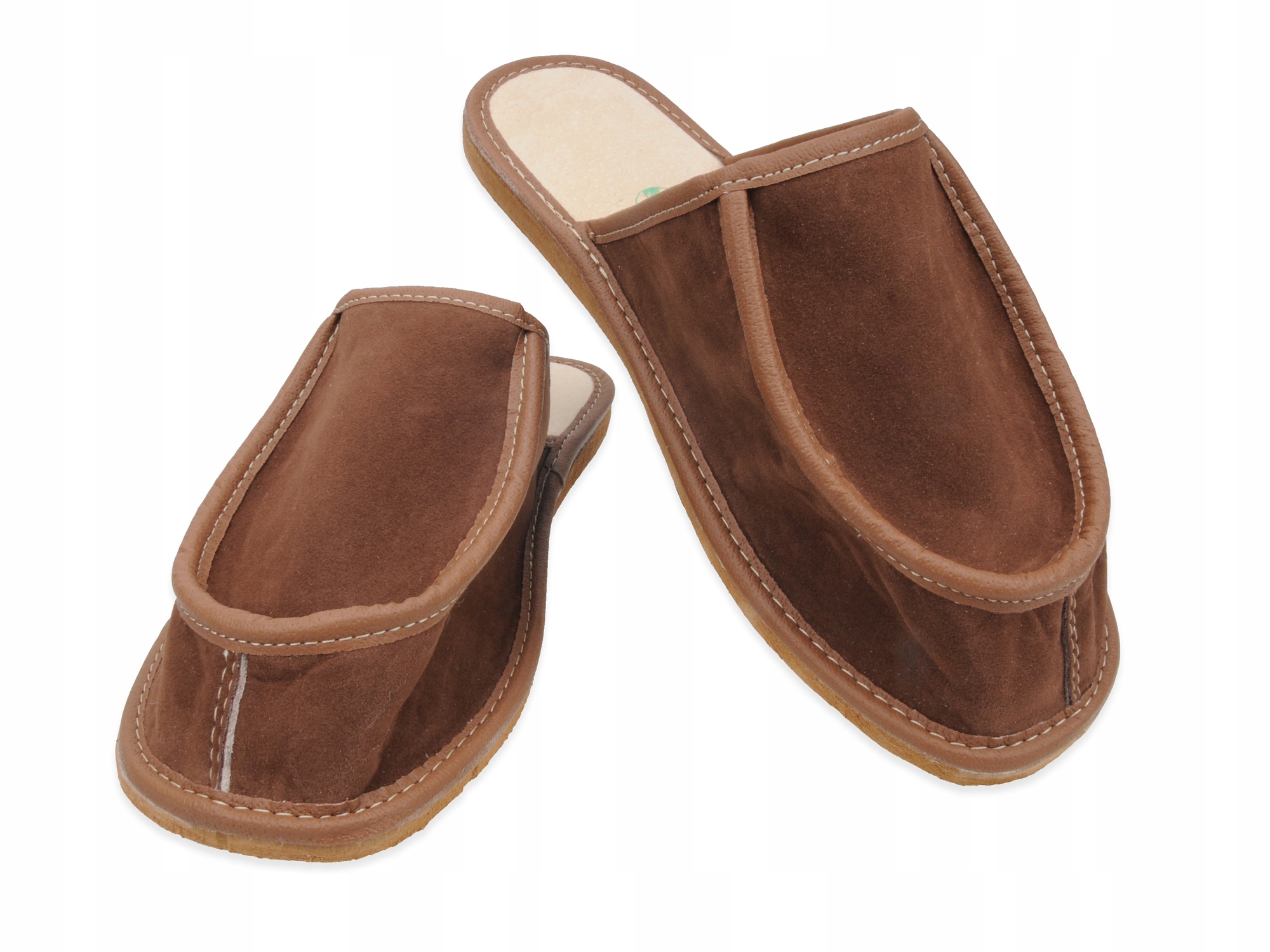 

Szerokie skórzane kapcie poszerzona cholewka TGH48