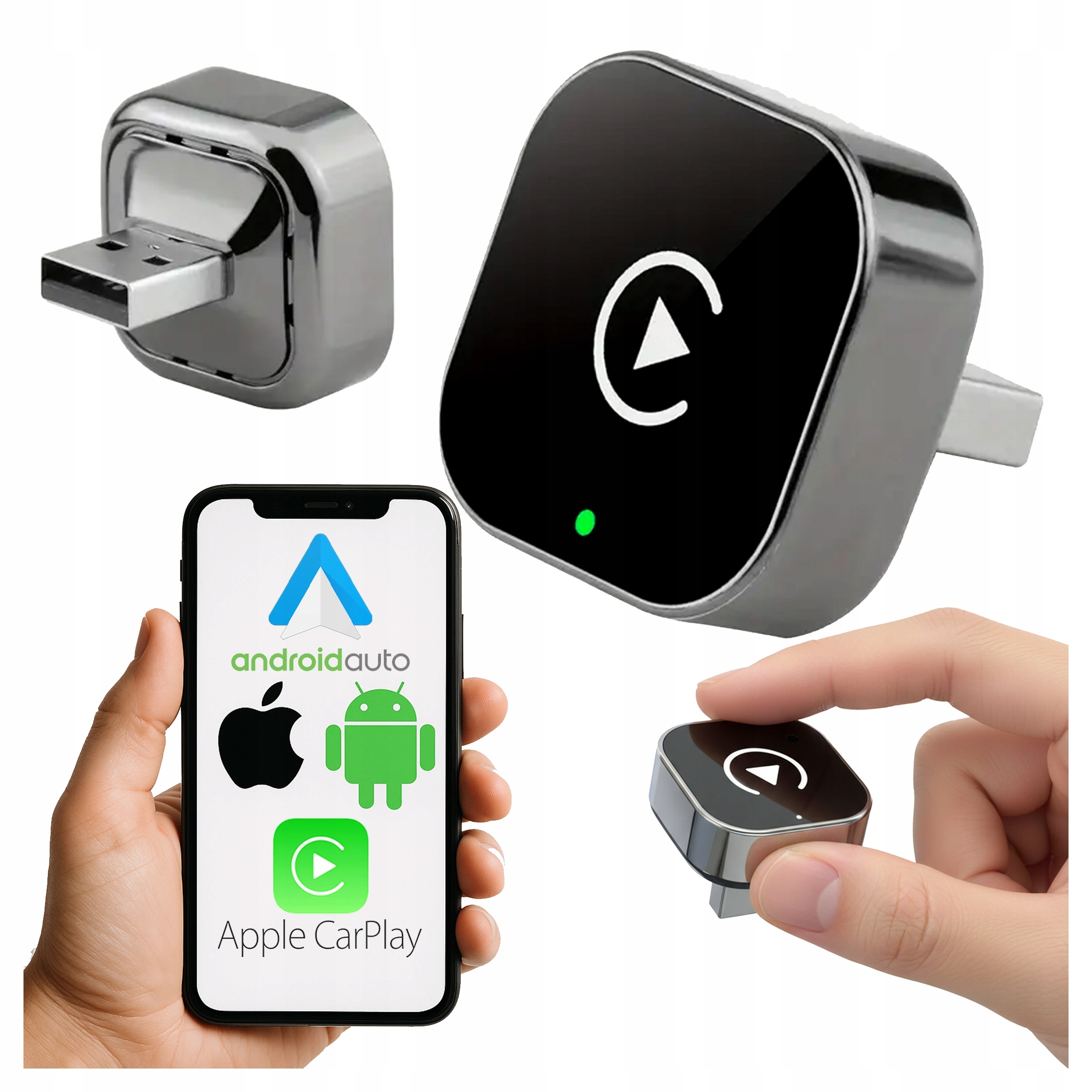 Bezdrátový Adaptér Do Auta Mini Carplay Android Auto Usb 5.8GHZ