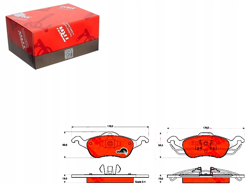 Brzdové Destičky Ford Přední Focus 98- Trw Asistent Kolize #34