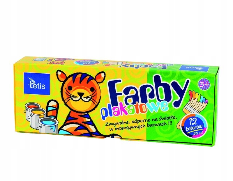 

Farby Plakatowe Szkolne Intensywne 12KOL. Tetis