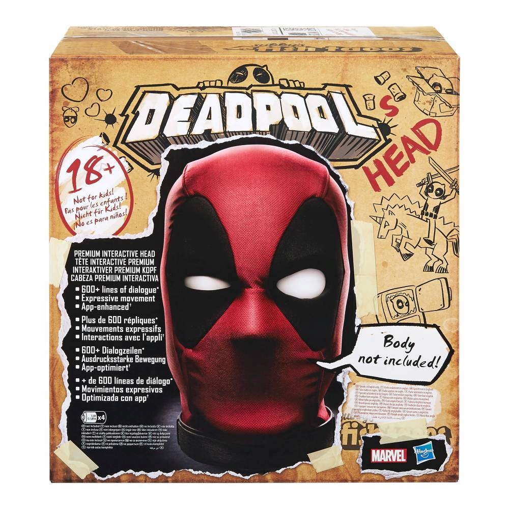 Hasbro Marvel Interaktivní Hlava Deadpool Pohyblivá Prémiový Zvuk E6981