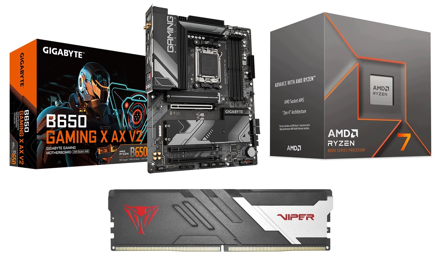Zestaw Amd Ryzen 7 8700F B650 Gaming X Ax 16GB 6000