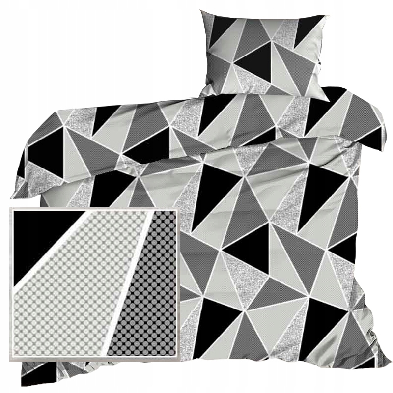 

Pościel w odcieniu popielatym w trójkąty 140x200