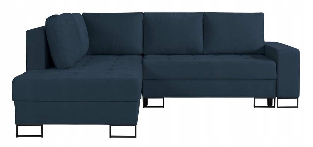 Rohová Sedací Souprava s funkcí spaní Larelle, levostranná, tmavě modrá žinylka