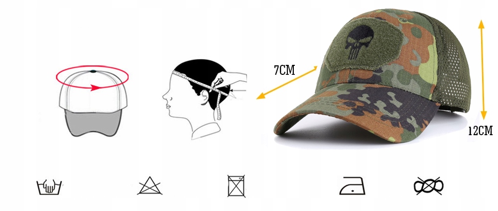 CZAPKA Z DASZKIEM MĘSKA BEJSBOLÓWKA MORO Z SIATKĄ Rozmiar uniwersalny