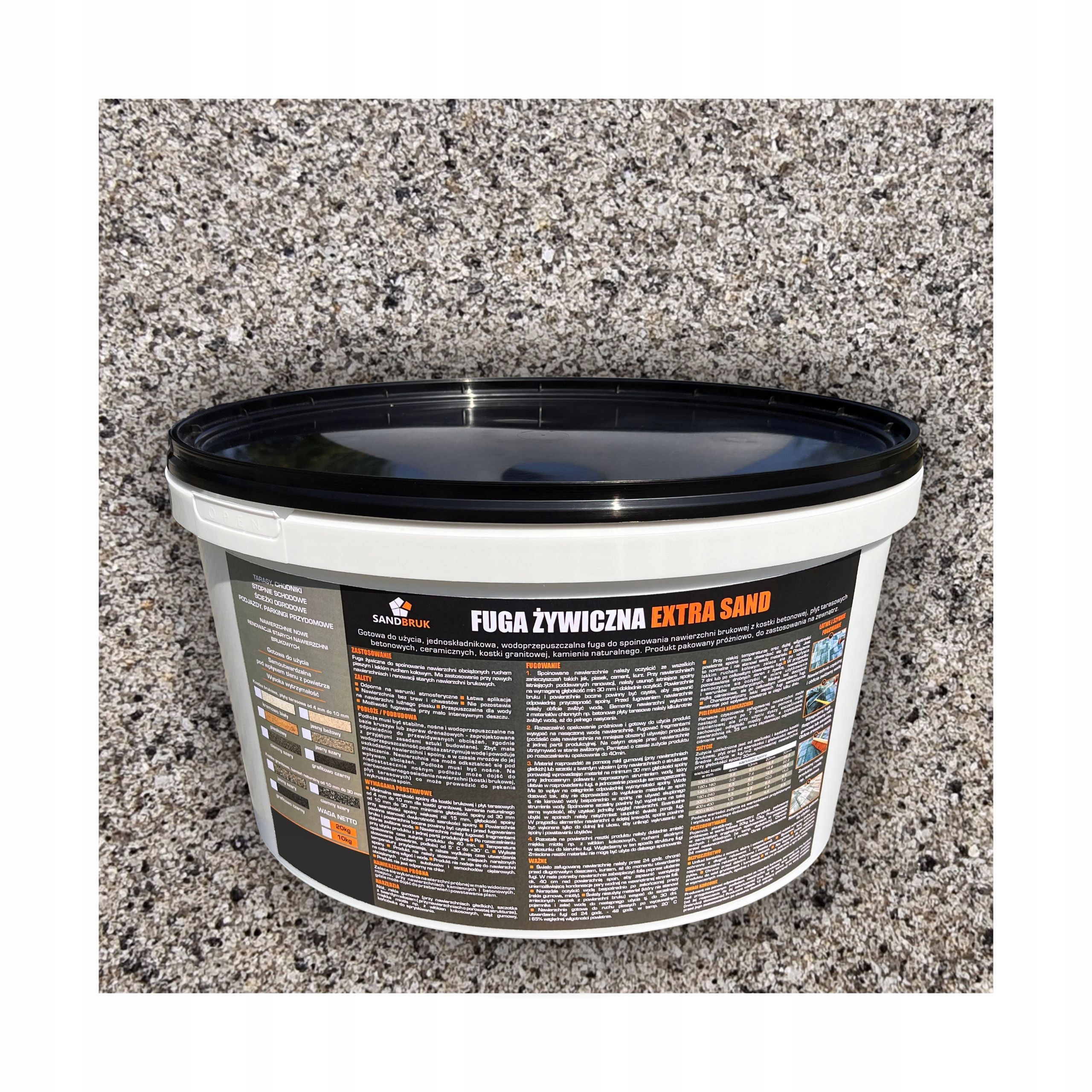 SandBruk Fuga Żywiczna do Kostki Brukowej Płyt Tarasowych Jasny Szary 5kg.