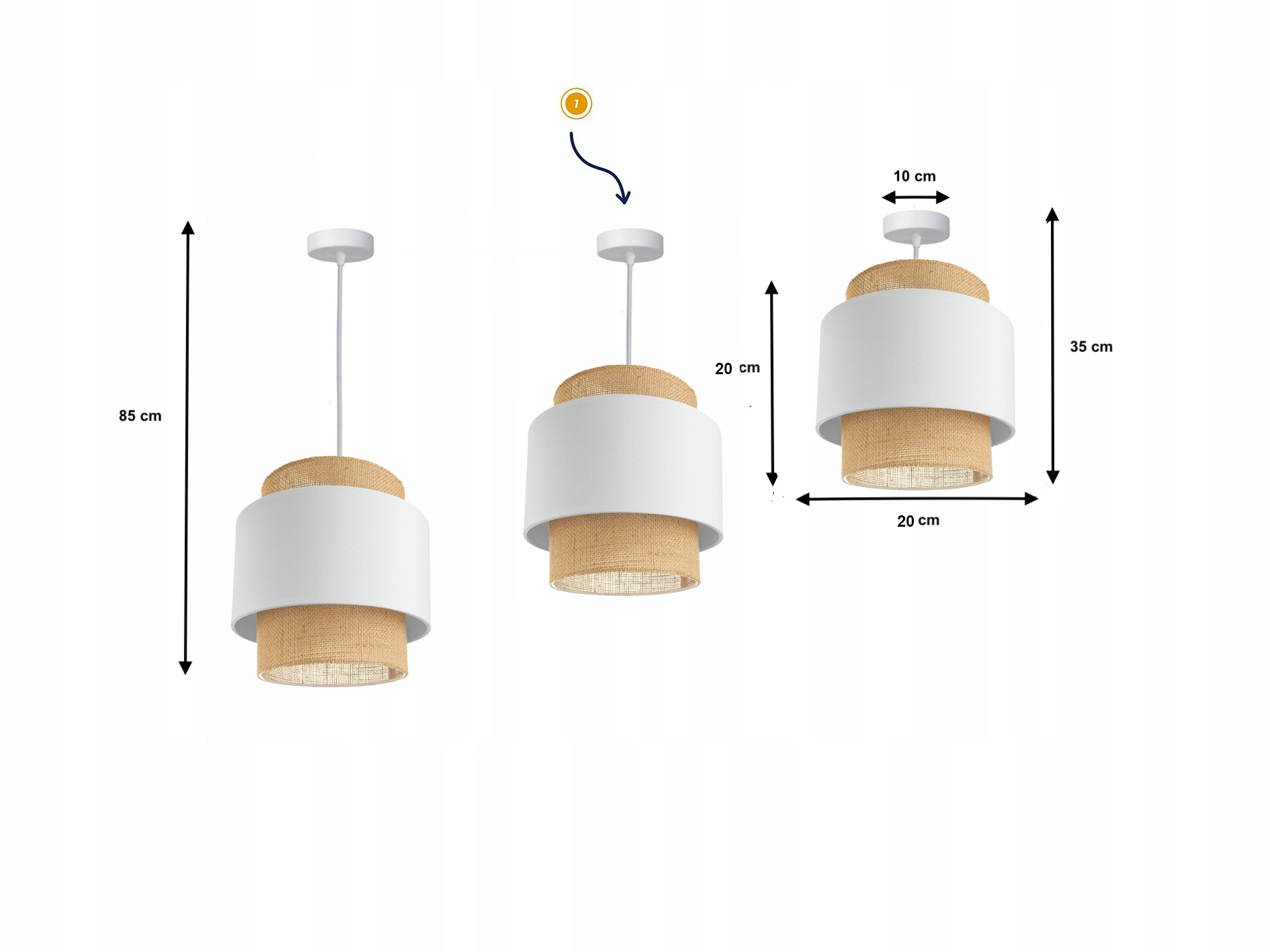 LAMPA SUFITOWA LED WISZĄCA ŻYRANDOL BOHO LOFT E27 20 CM ZWIS Kolekcja Boho