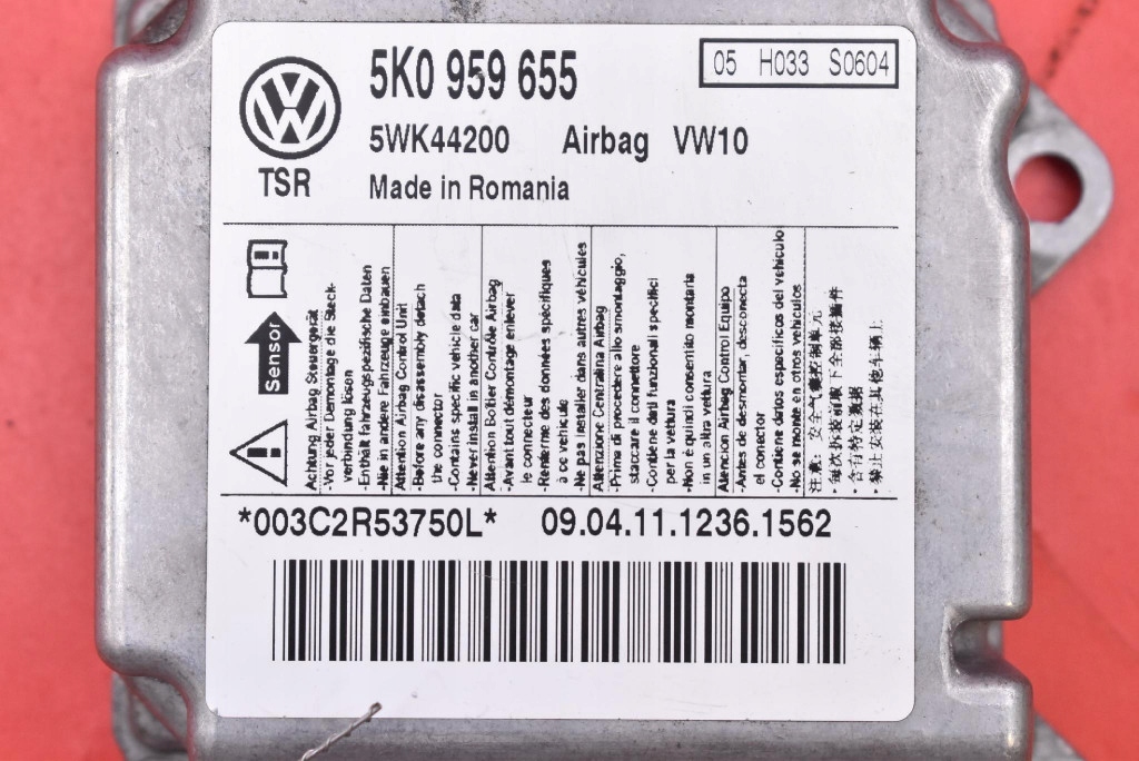 SENSOR modulo airbag airbag 5K0959655 5WK44200 VW GOLF 6 VI 5D HB 08-15
