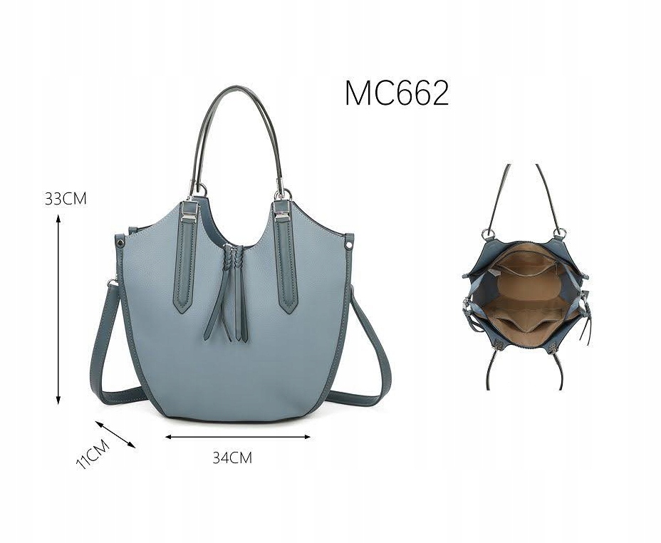 Maria C. Torebka Damska czarny skóra ekologiczna MC662 Black Materiał dominujący skóra ekologiczna