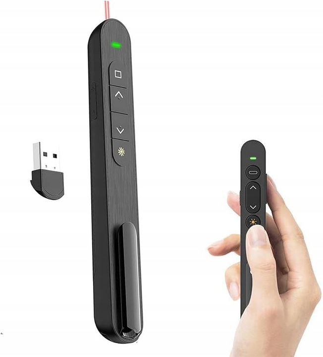 Wskaźnik do prezentacji do programu PowerPoint bezprzewodowy czarny