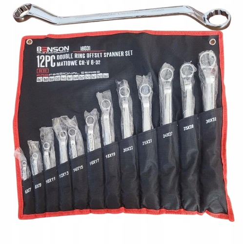 Sada zahnutých očkových klíčů 12 ks 6-32