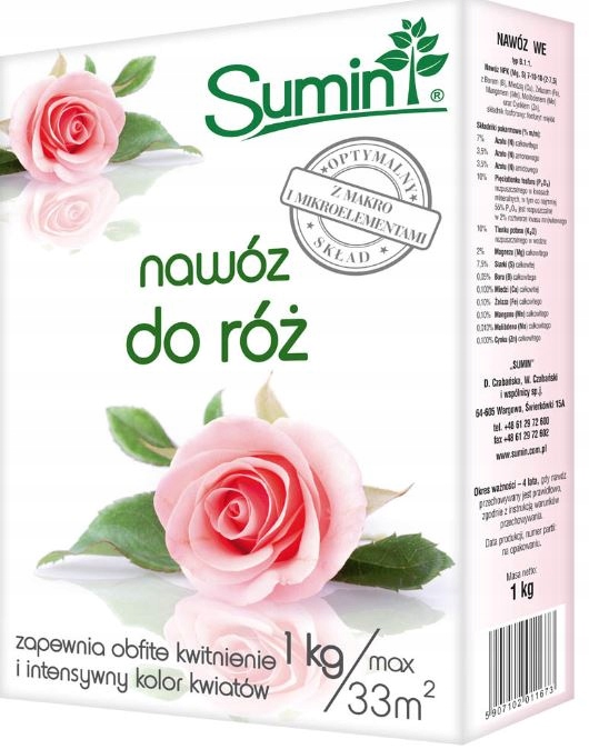 

Sumin Do Róż 1KG Nawóz Kwiatów Kwitnących Wybarwia