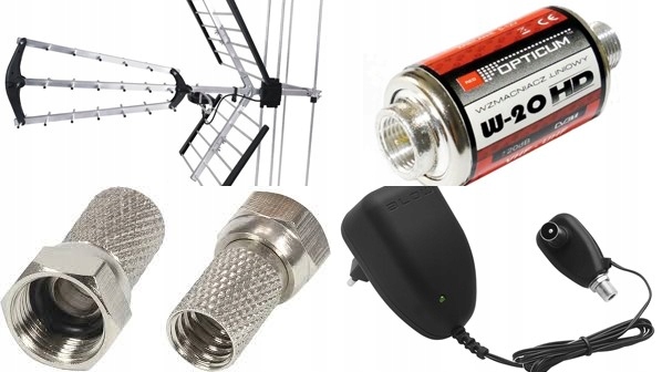 

Antena BX1000+COMBO Wzmacniacz 20dB Zasilacz +f
