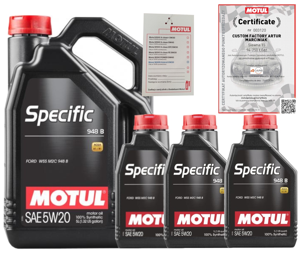 MOTUL SPECIFIC 948B 5W20 7L FORD WSS-M2C948-B + ZAWIESZKA