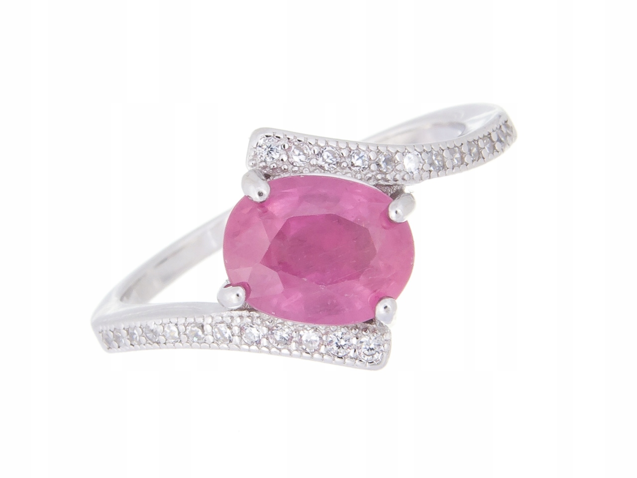 Stříbrný Prstýnek Prsten VEL.21 Rubín Přírodní