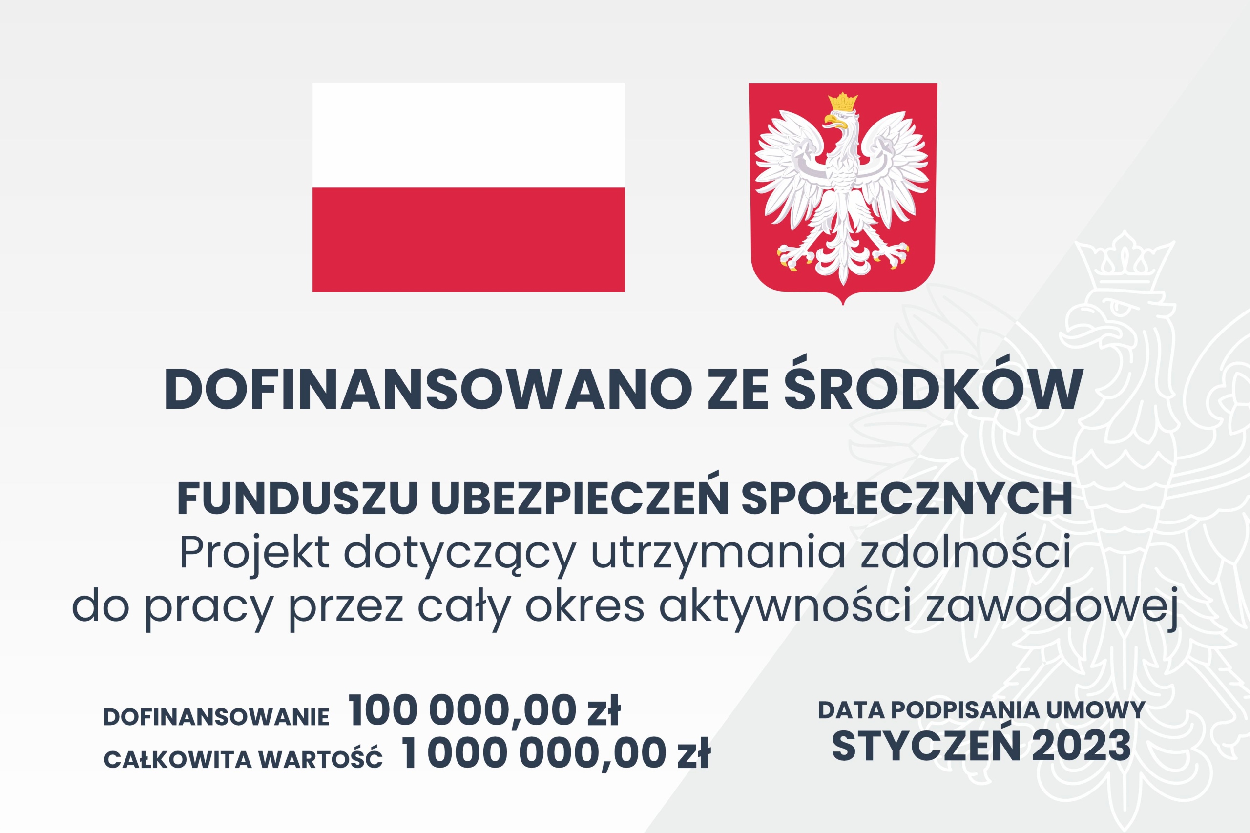 Tablica DOFINANSOWANO ZE ŚRODKÓW aktualny 60x40 cm