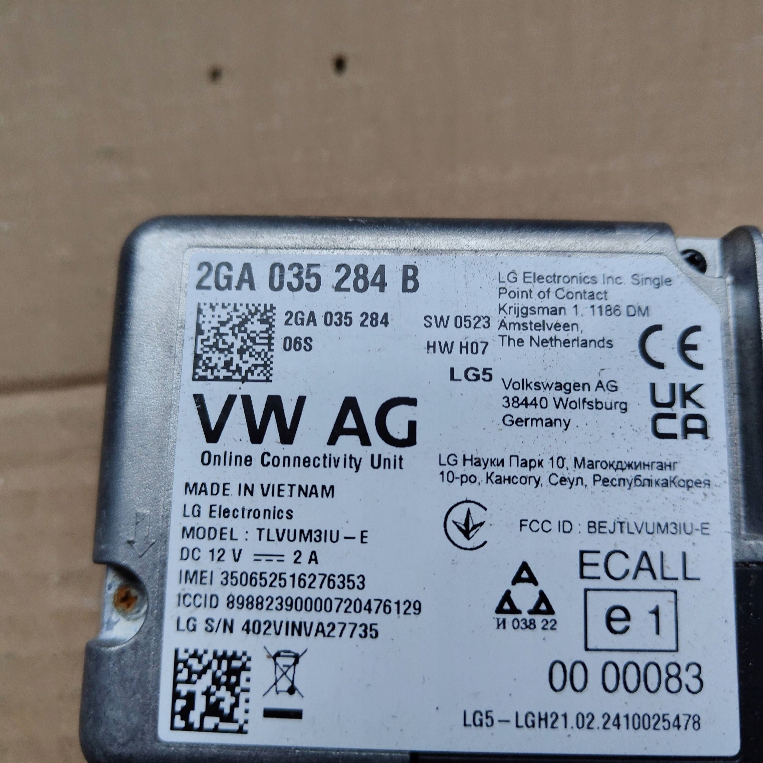 Antenne Interne Skoda Fabia Mk4 (6VA) 2GA035284B