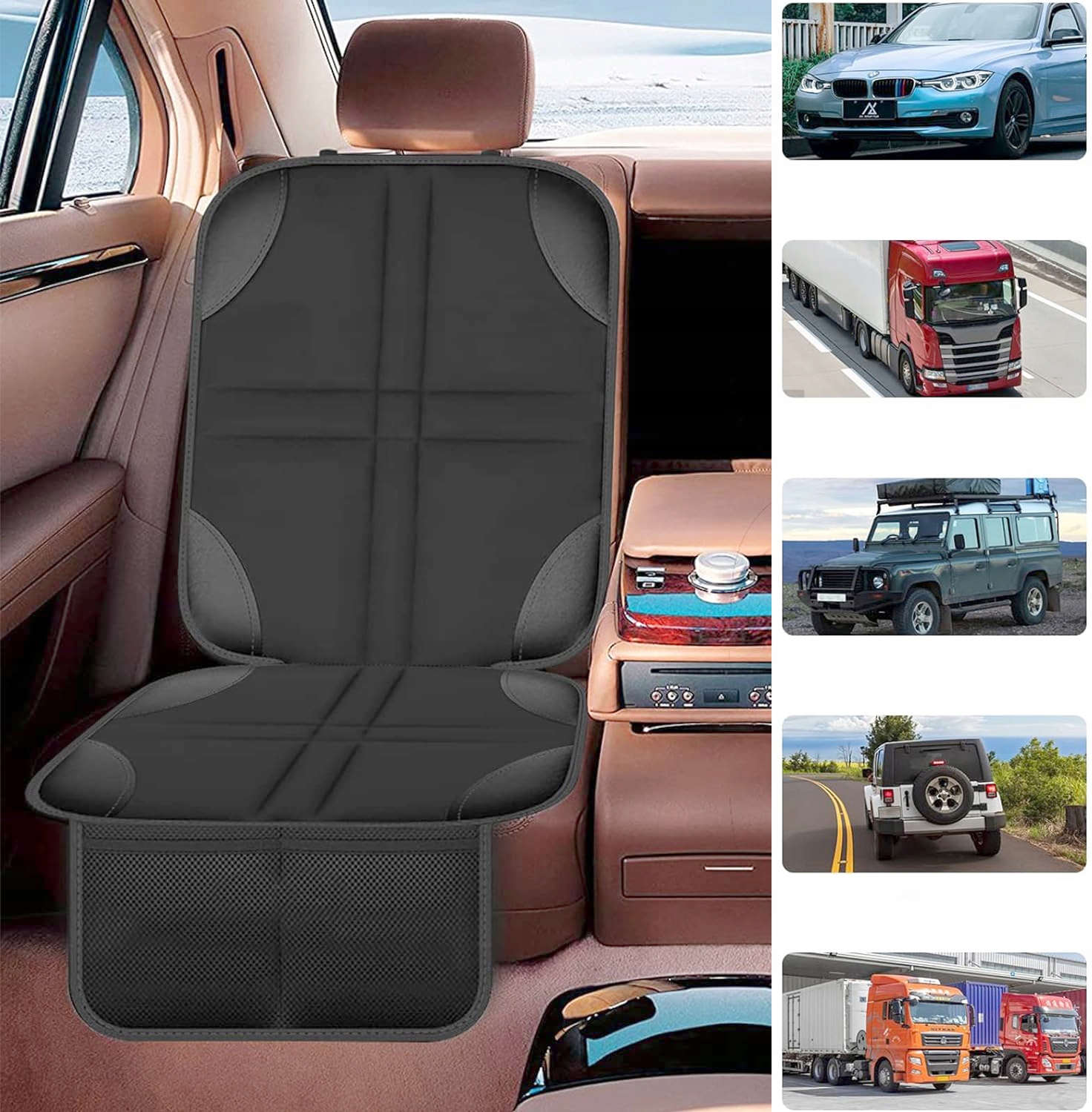 MATA OCHRONNA POD FOTELIK SAMOCHODOWY MOCNA OSŁONA FOTELA POKROWIEC DO AUTA Przeznaczenie pojedynczy fotel