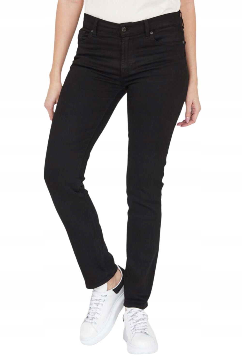 7 For All Mankind Lehké černé džíny Roxanne Bair Eco Rinsed Black 27