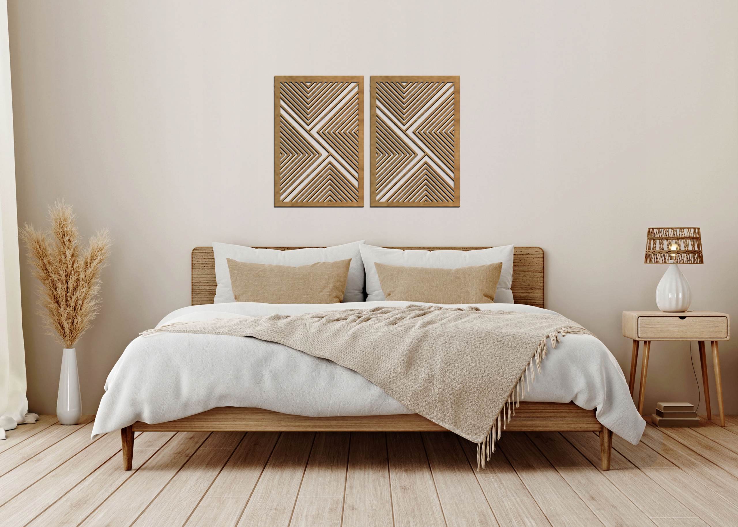 Geometryczne Obrazy do Salonu, Drewniane Sposób wykonania pozostałe