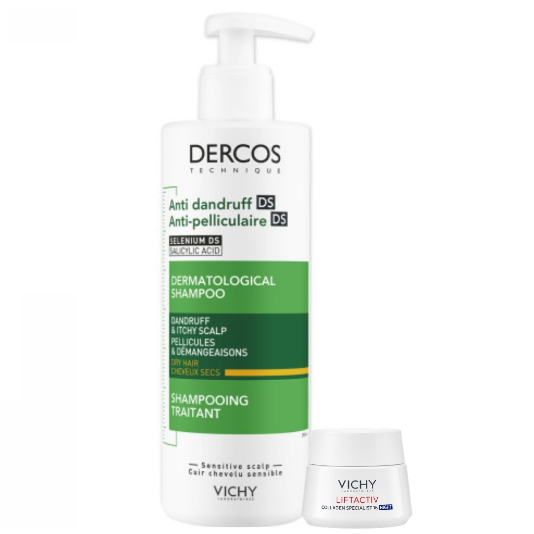 Vichy Dercos Przeciwłupieżowy szampon do włosów suchych 390ml